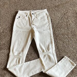 White Distressed Kancan Jeans